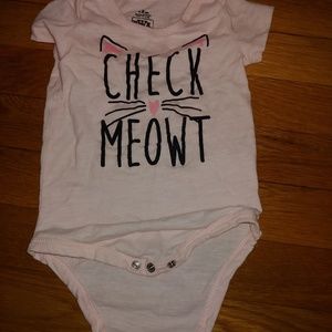 Baby girl "check meowt" onesie